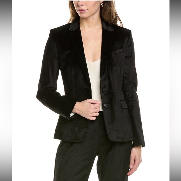 NEW Rag & Bone Women's Black Razor Velvet Two-Button Blazer Jacket - Size 00/XXS - Picture 2 of 13